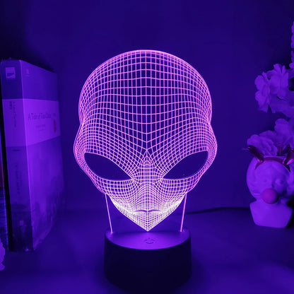 3D Illusion Alien Lamp – Color Changing Night Light