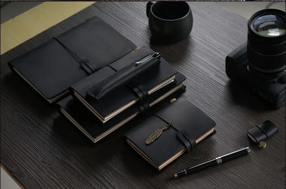 Genuine Leather Refillable Travel Journal – Handmade Retro Diary & Sketchbook