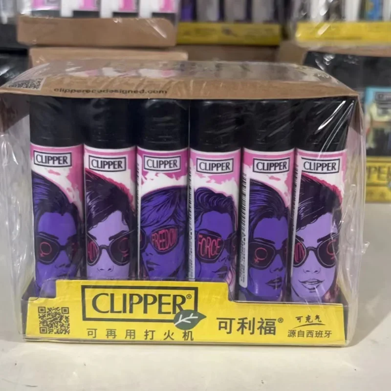 24-Piece Clipper-Style Butane Lighter Set – Refillable with Pattern Designs