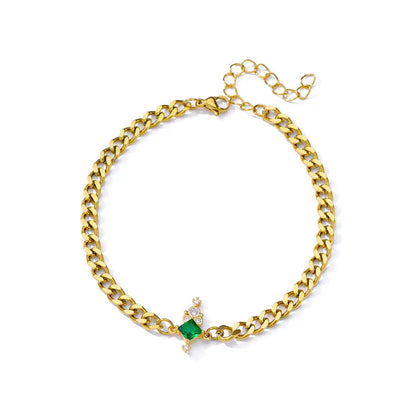 Chunky Figaro Chain Anklet – Unisex Stainless Steel Gold Anklet Jewelry (21+10cm)