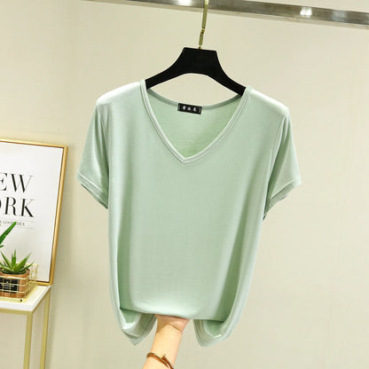 Women's Modal V-Neck Loose Fit T-Shirt