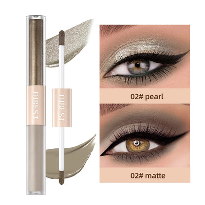 Double-Ended Glitter & Matte Eyeshadow Stick – 2-in-1 Waterproof Eye Makeup Pencil
