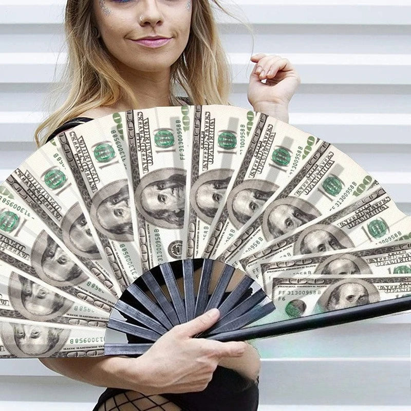 Money Print Folding Festival Fan