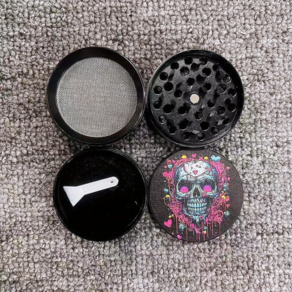 2-Inch Skull Design Metal Grinder – 4-Layer Manual Spice & Herb Mill Crusher
