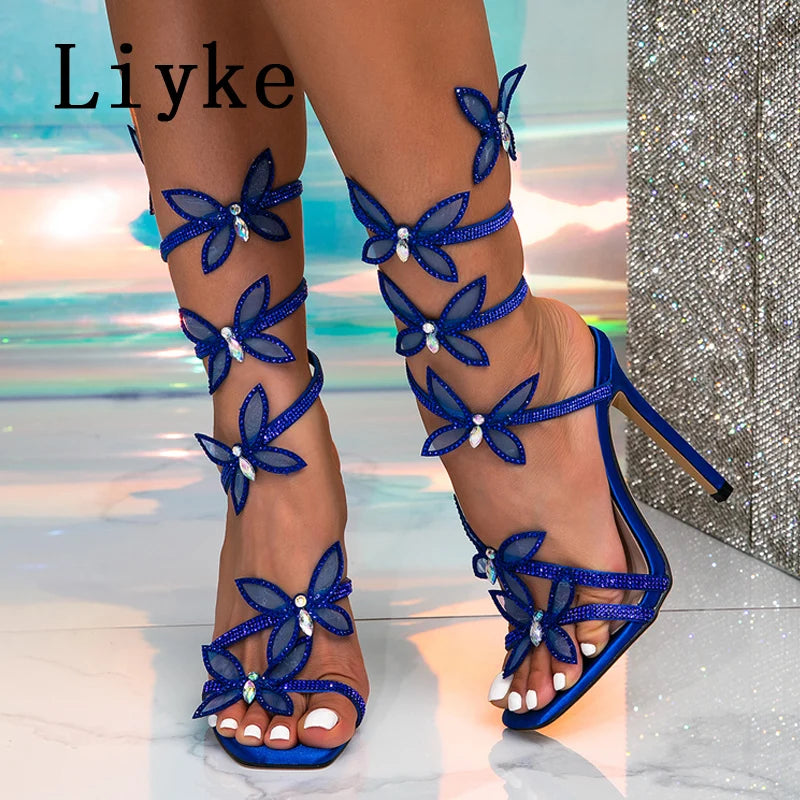 Rhinestone Butterfly Heels