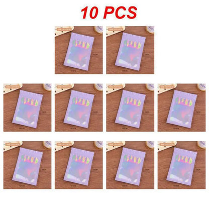 10pcs Holographic Smell-Proof Mylar Bags – Resealable Ziplock Pouches
