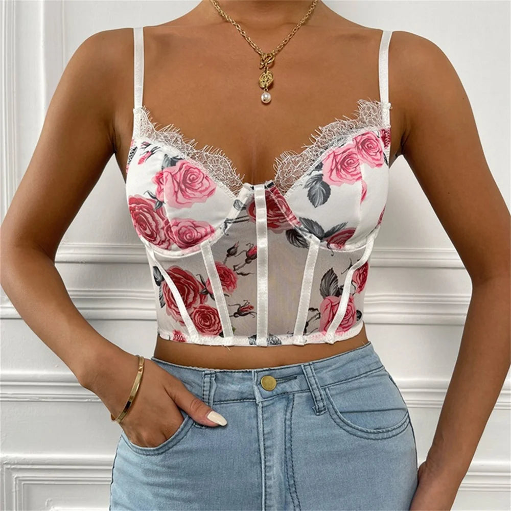 Women’s Underbust Bustier Camis – Sexy Crop Top Lingerie Streetwear