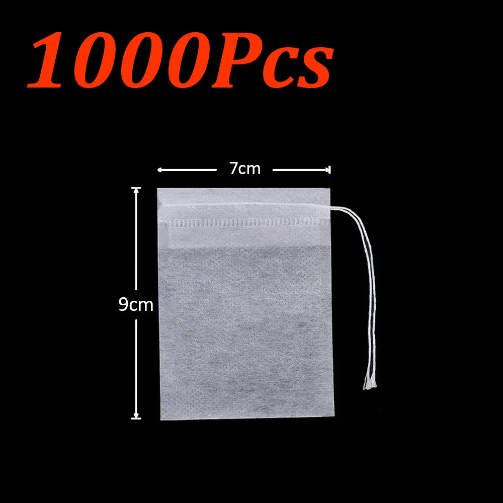 Disposable Tea Filter Bags – Empty Drawstring Paper Pouches for Loose Tea, Herbs & Coffee (100–1000PCS)