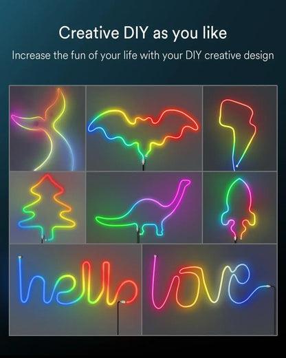 Neon LED Rope Lights – Flexible RGB Strip with Remote & App Control