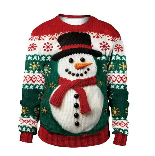 3D Funny Christmas Sweater – Green Holiday Jumper for Party & Festive Wear