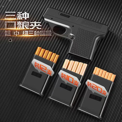 Gun-Type Jet Flame Gadget – Windproof Blue Torch with Clip & Storage (No Gas)