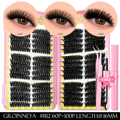 Lash Clusters Kit – 540PCS Cat-Eye Lash Extension Set with Bond & Seal