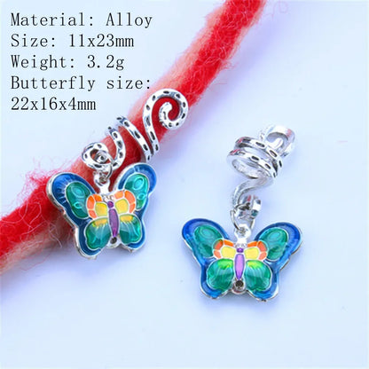 5pcs Butterfly Hair Beads