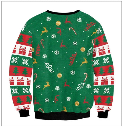 3D Funny Christmas Sweater – Green Holiday Jumper for Party & Festive Wear