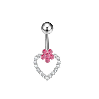 Heart-Shaped Navel Ring – 14G Water Drop Belly Button Piercing Jewelry