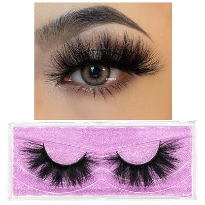 3D Mink Lashes – Fluffy Crisscross Wispy Strip Lashes 1 Hard Box