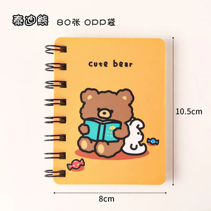 Kawaii Cartoon Animals Mini Spiral Notebook – A7 Planner & School Supplies