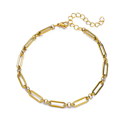 Chunky Figaro Chain Anklet – Unisex Stainless Steel Gold Anklet Jewelry (21+10cm)