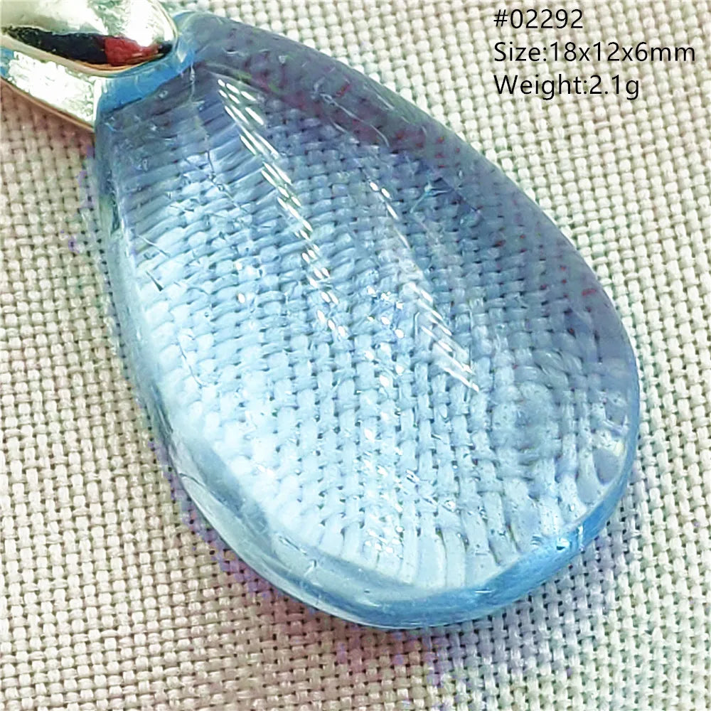Natural Blue Topaz Quartz Pendant Necklace – Oval Healing Stone Jewelry