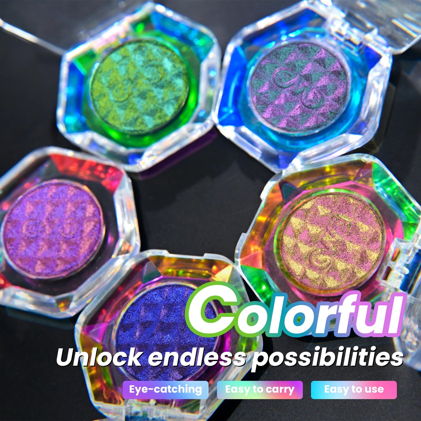 Multichrome Eyeshadow Palette – 8-Color Shimmer Waterproof Long-Lasting Makeup