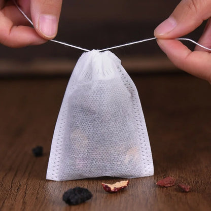 Disposable Tea Filter Bags – Empty Drawstring Paper Pouches for Loose Tea, Herbs & Coffee (100–1000PCS)