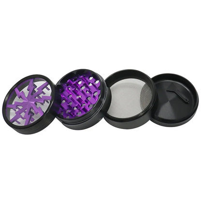63mm Aluminum Alloy Grinder – 4-Layer Metal Herb & Spice Crusher with LED Lighting (5 Colors)