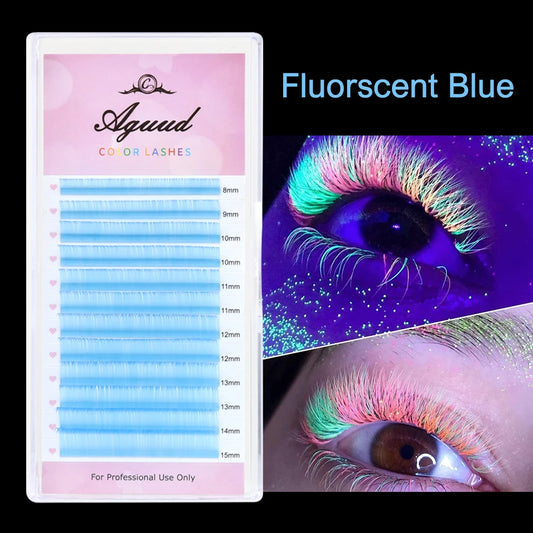 Glow-in-the-Dark Neon UV Lash Extensions – Fluorescent Color Faux Mink CC Curl