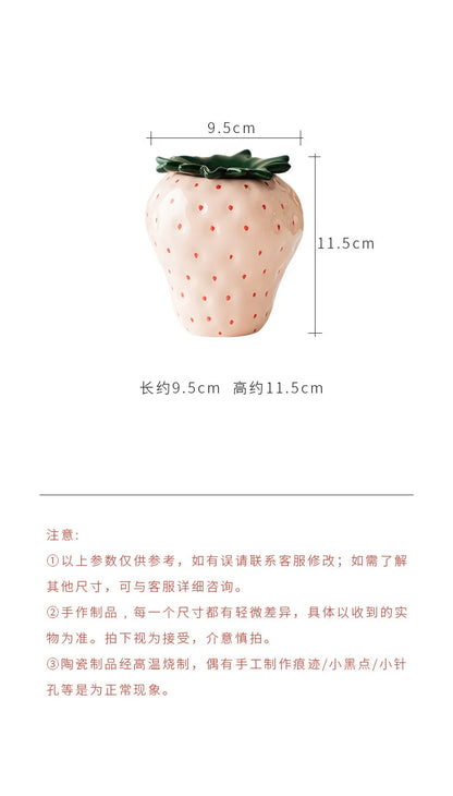 Strawberry Ceramic Storage AshTray with Lid