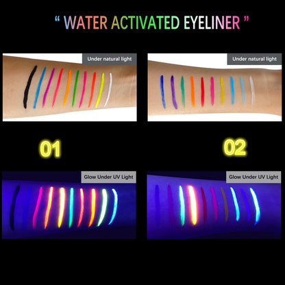 10-Color Glow Neon UV Face & Body Paint – Fluorescent Party Makeup Oil