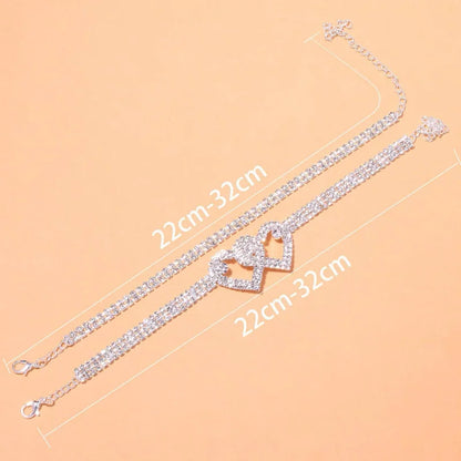 Dazzling Cubic Zirconia Anklet – Women’s Silver Chain Barefoot Sandal Jewelry