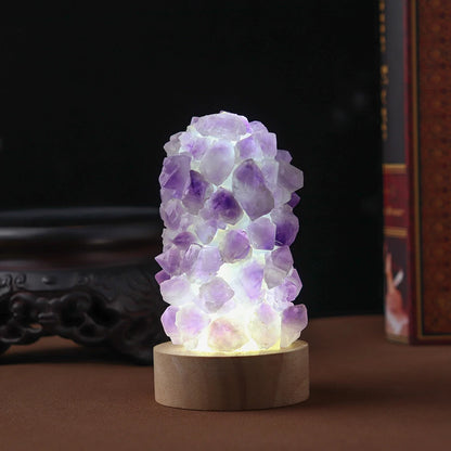 Crystal Wishing Lamp – Natural Amethyst Glow for Calm &amp; Intention