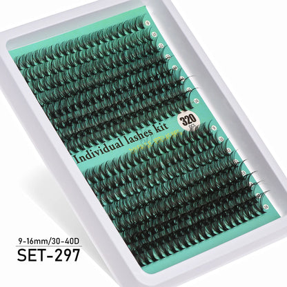 Individual 20–100D Cluster Lashes – 280pcs Mixed Tray Volume Extensions