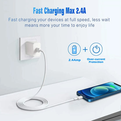 3A USB Fast Charging Cable for iPhone – 3ft / 6ft