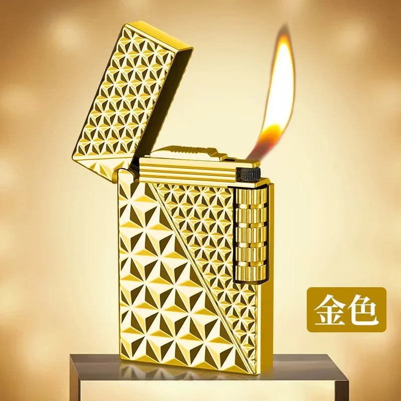 Double Flame LED Butane Metal Lighter