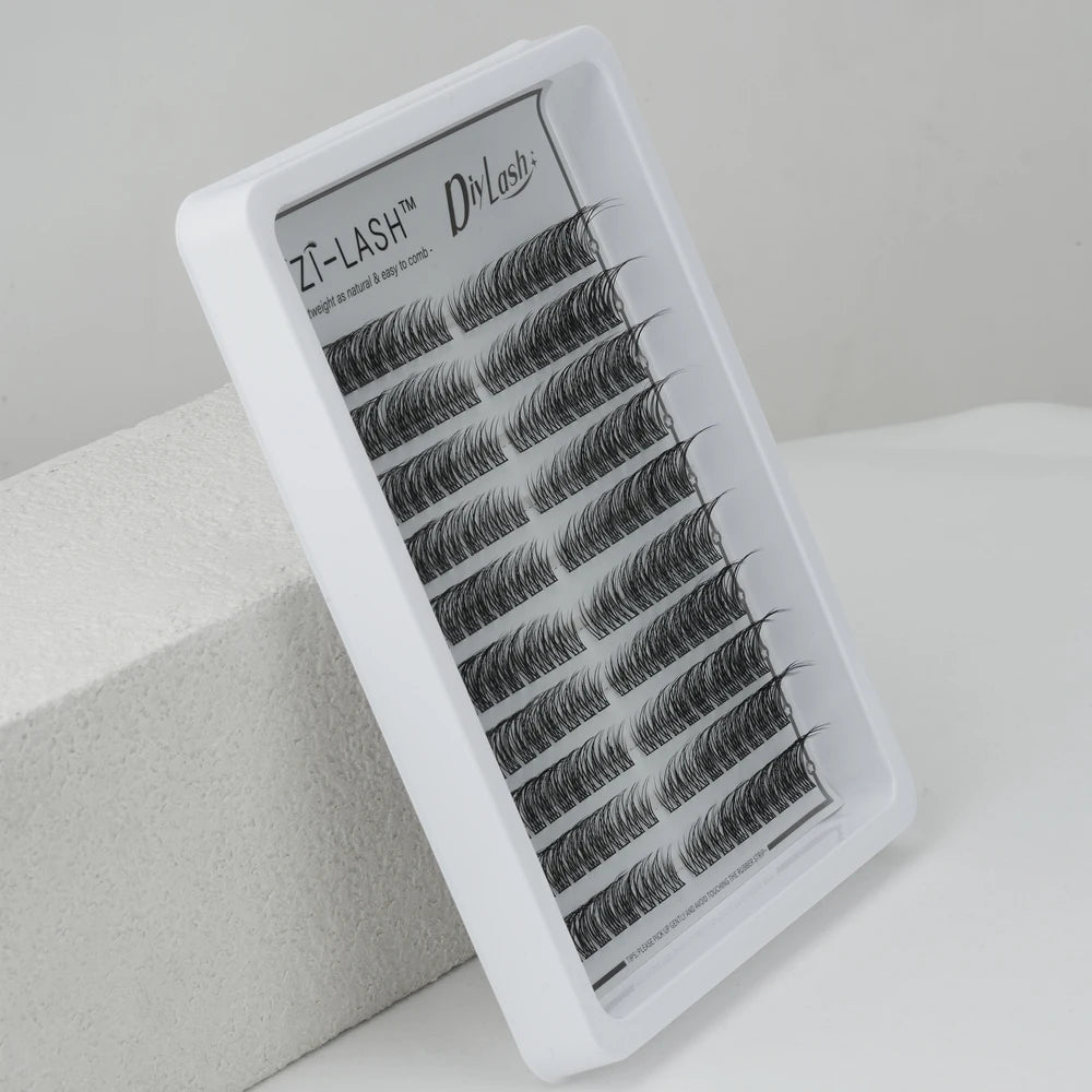 10 Rows Wispy Individual Cluster Lashes – CC Curl (12mm)