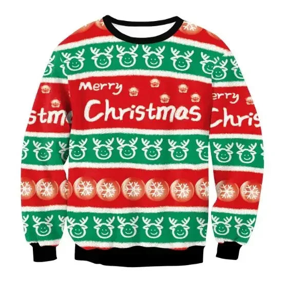 3D Funny Christmas Sweater – Green Holiday Jumper for Party & Festive Wear