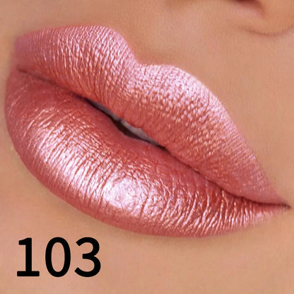 19-Color Glitter Lipstick Collection – Hydrating, Sparkling Metallic Lip Tints