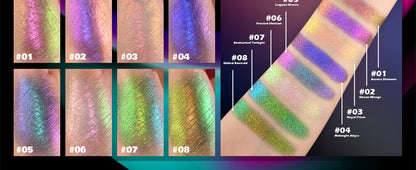 Multichrome Eyeshadow Palette – 8-Color Shimmer Waterproof Long-Lasting Makeup