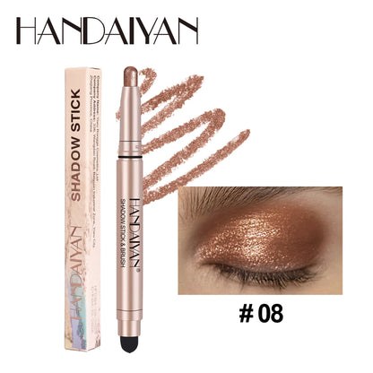 Double-Head Eyeshadow Stick – Shimmer & Matte Cream Pencil (Waterproof, Long-Lasting)