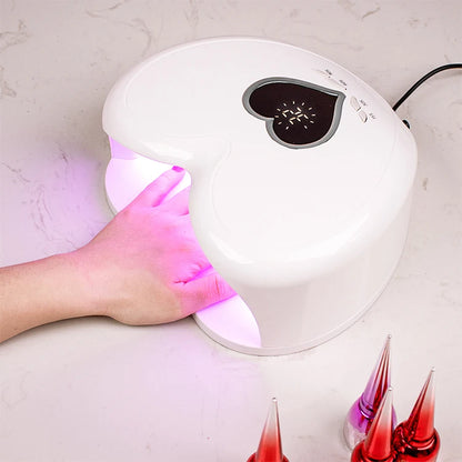 High Power 96W Heart-Shaped LED Nail Lamp – Red Light Gel Polish Dryer