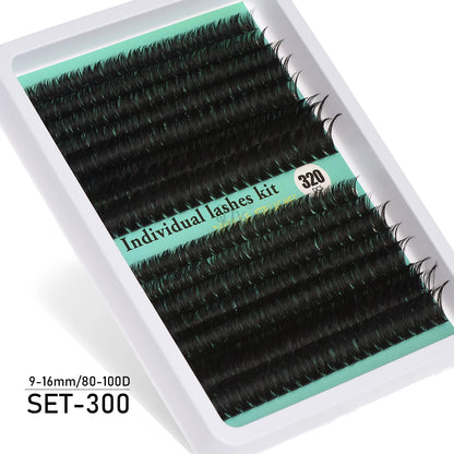 Individual 20–100D Cluster Lashes – 280pcs Mixed Tray Volume Extensions
