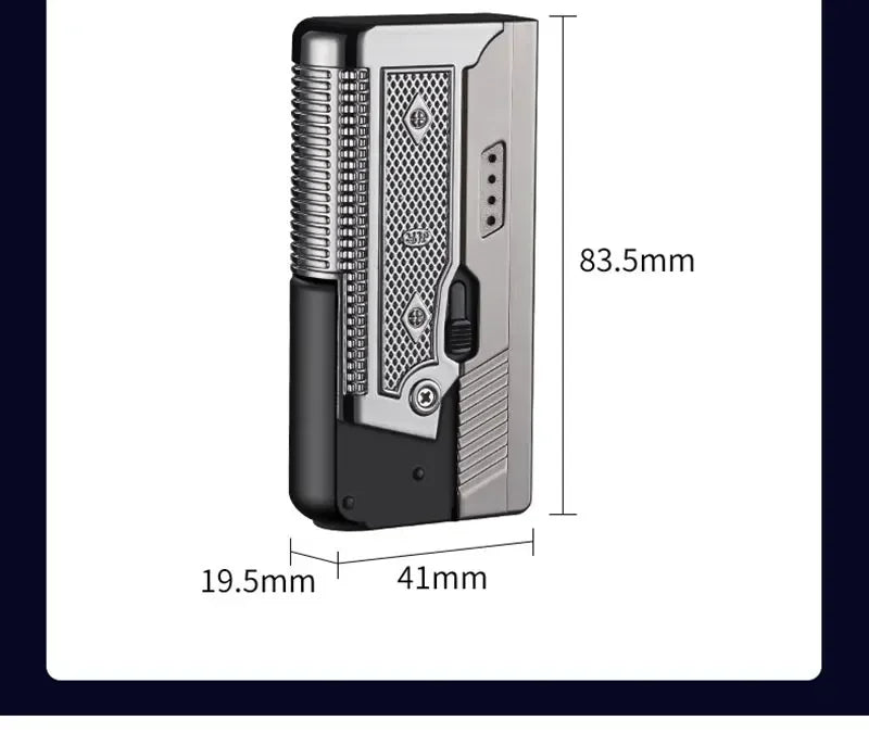 Windproof Gas-Electric Plasma Lighter – USB Type-C Rechargeable Folding Gun-Shaped Torch
