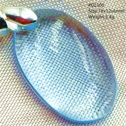 Natural Blue Topaz Quartz Pendant Necklace – Oval Healing Stone Jewelry