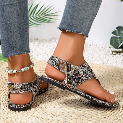 Bohemian Roman Flat Sandals
