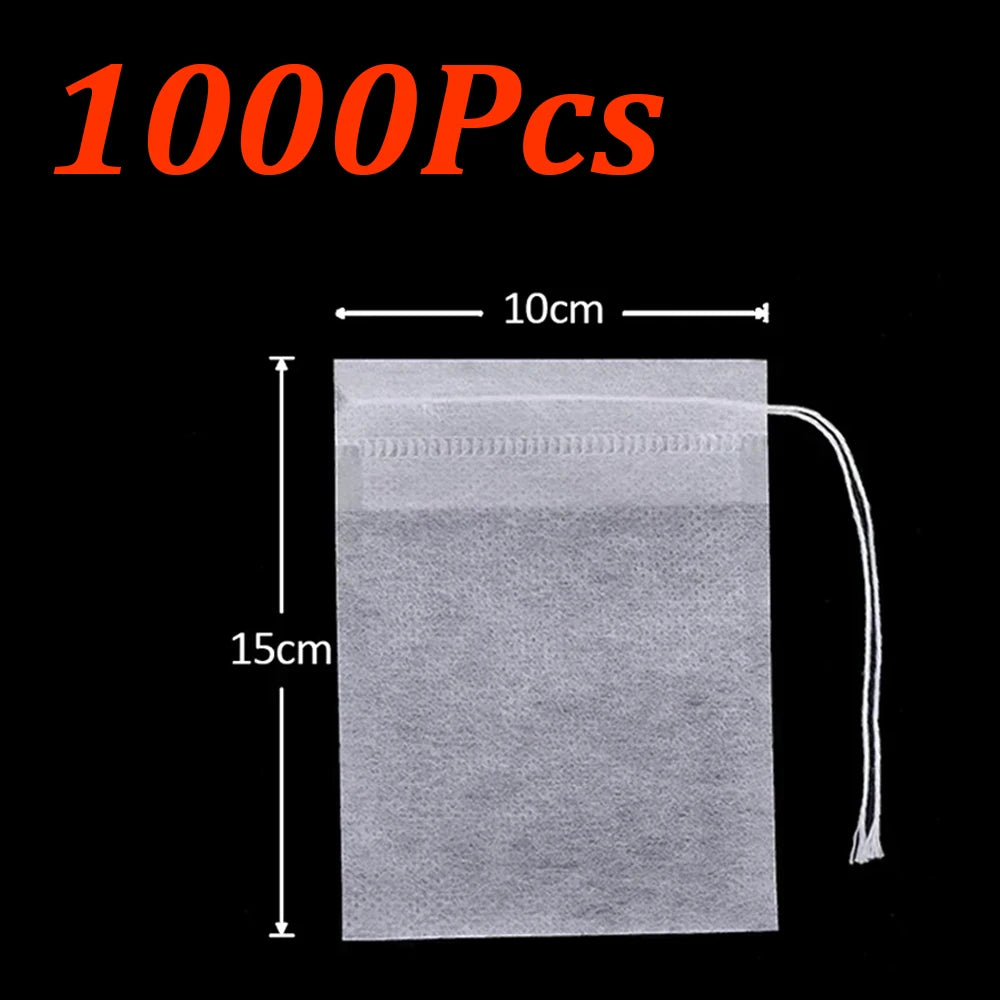 Disposable Tea Filter Bags – Empty Drawstring Paper Pouches for Loose Tea, Herbs & Coffee (100–1000PCS)