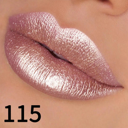 19-Color Glitter Lipstick Collection – Hydrating, Sparkling Metallic Lip Tints
