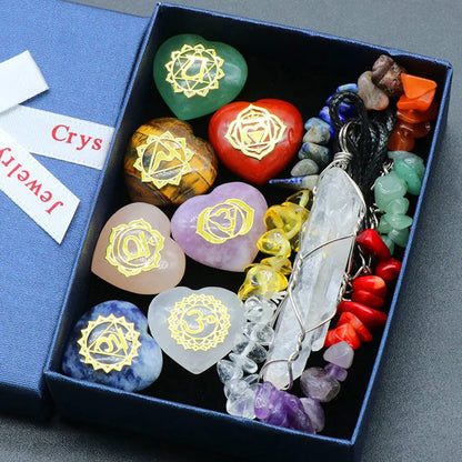 Chakra Yoga Reiki Stone Set – Natural Crystal Healing Collection