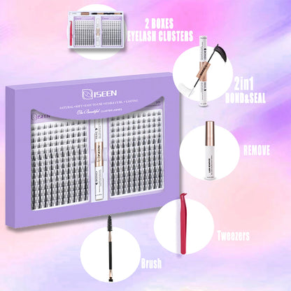 DIY Eyelash Extension Kit – Complete Cluster Lash Set with Bond, Seal & Tools