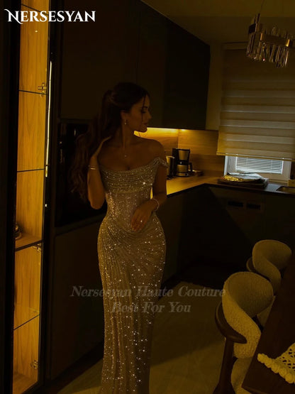 Mermaid Sequin Off-Shoulder Evening Gown