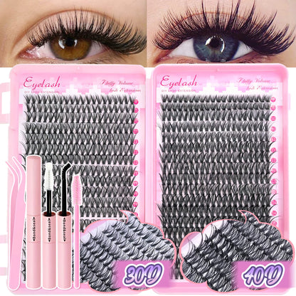DIY Lash Extension Kit – 720pcs Individual Lash Clusters with Bond & Seal